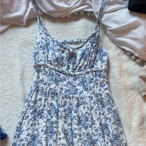 Floral Blue and White Dress